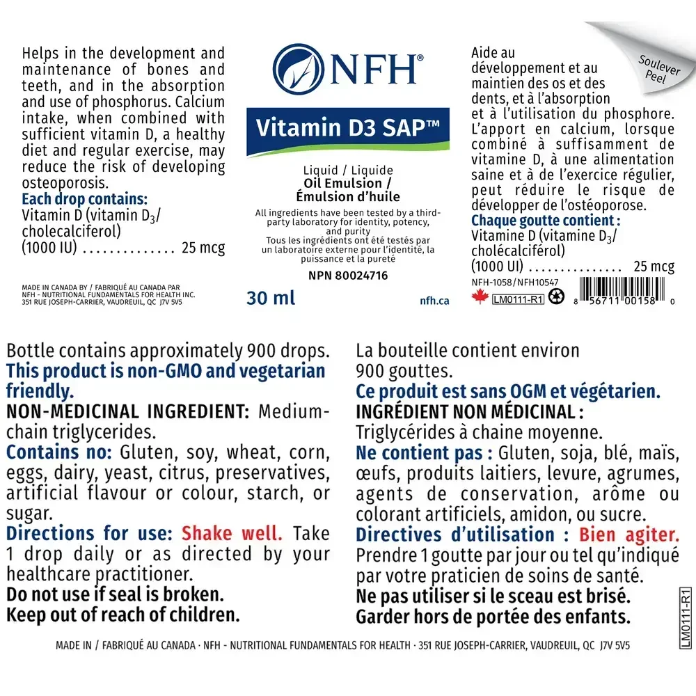 Product image for Vitamin D3 SAP Liquid.