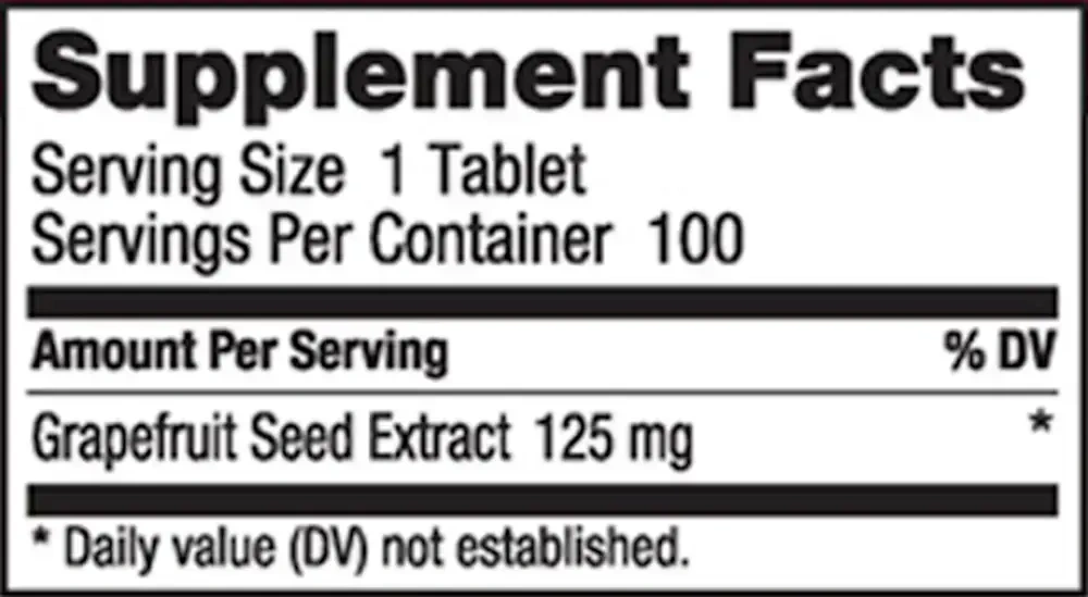 Product image for Grapefruit Seed Extract Tablets.