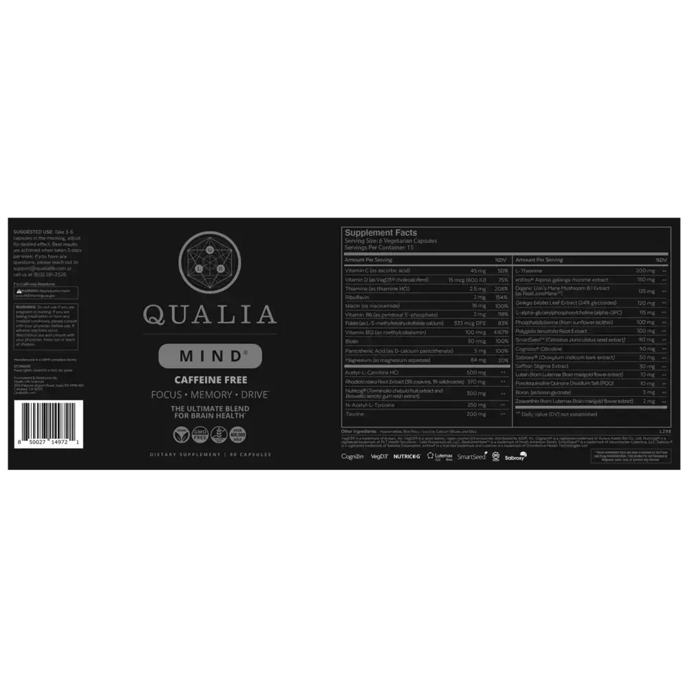 Product image for Qualia Mind Caffeine Free.