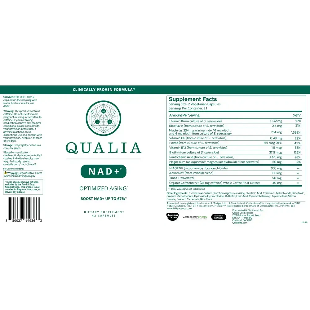 Product image for Qualia NAD+ Optimized Aging.