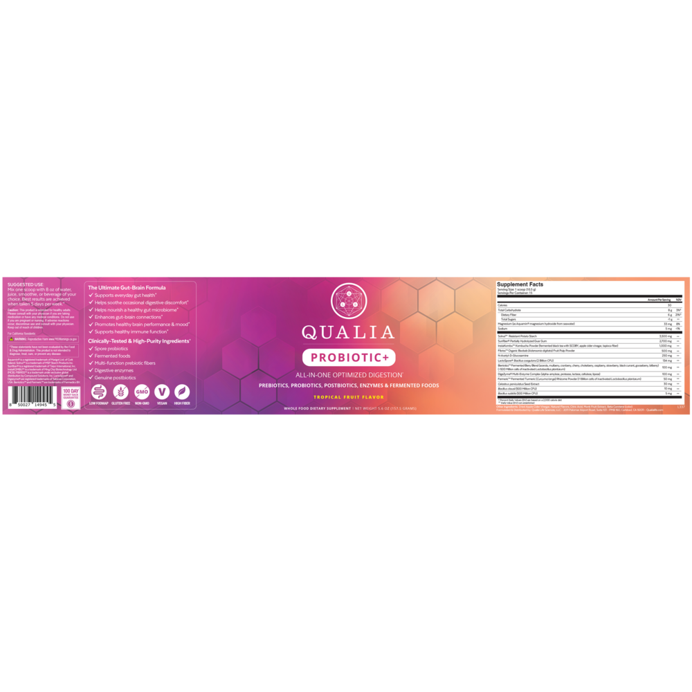 Product image for Qualia Probiotic+, Tropical Fruit Flavor.
