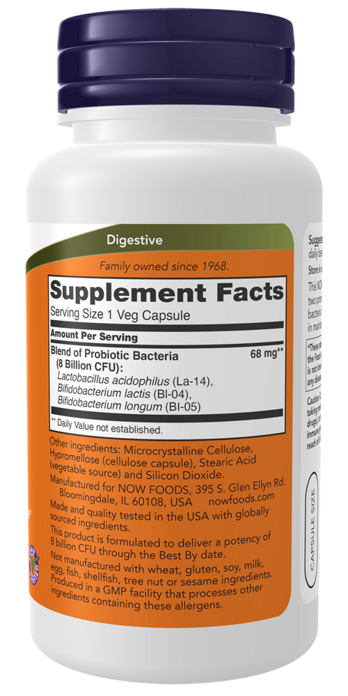 Product image for 8 Billion Acidophilus &amp; Bifidus Veg Capsules.