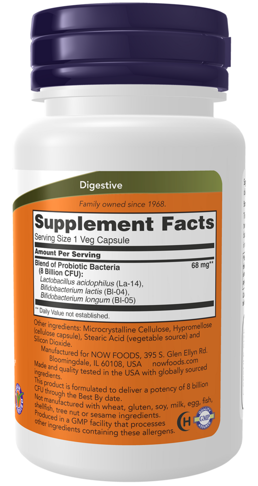 Product image for 8 Billion Acidophilus &amp; Bifidus Veg Capsules.