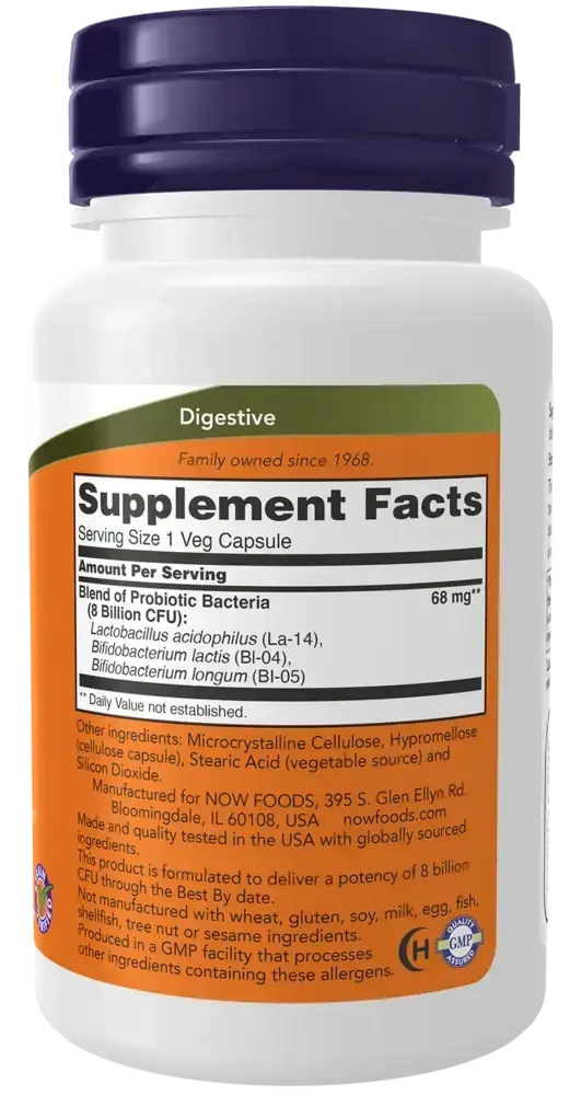 Product image for 8 Billion Acidophilus &amp; Bifidus Veg Capsules.