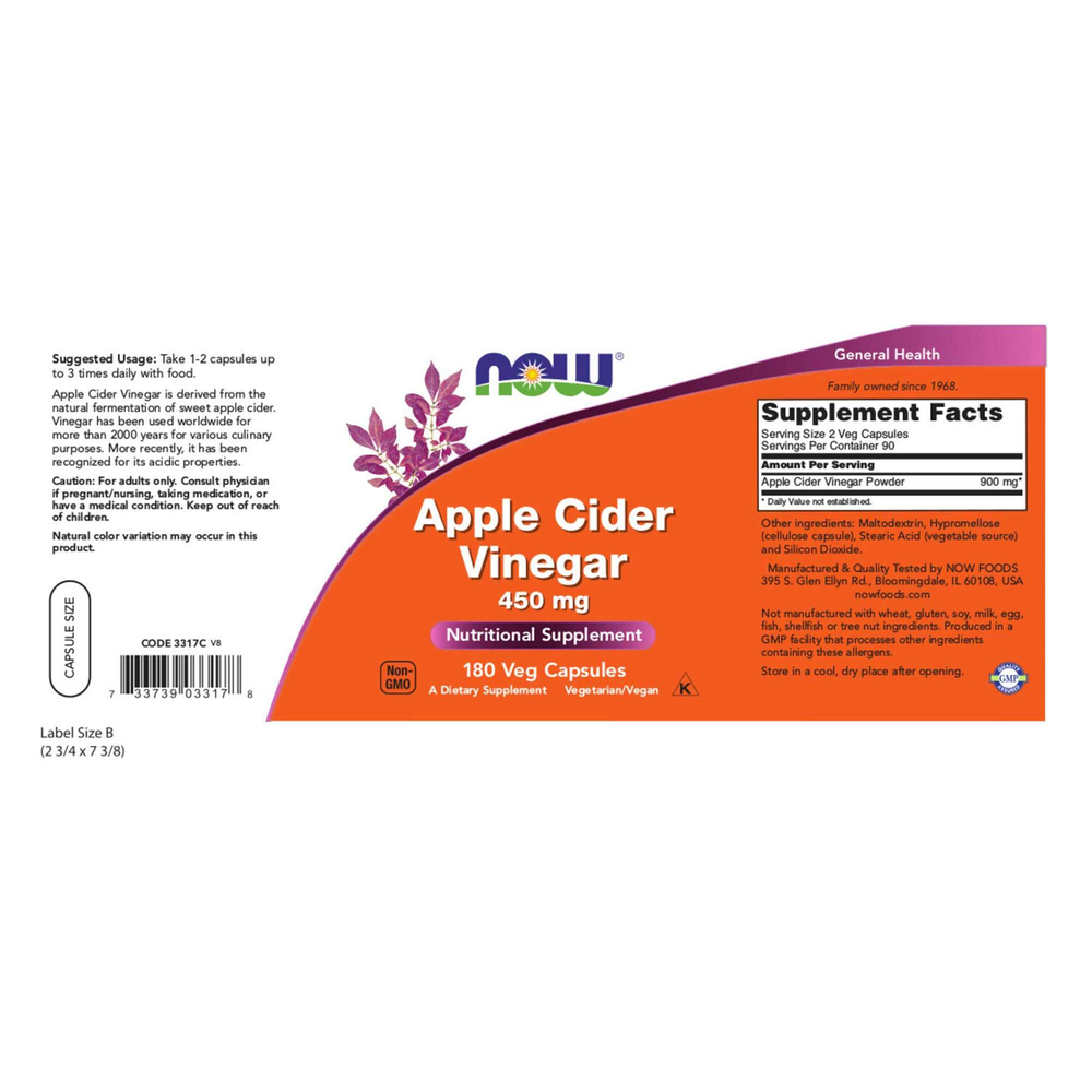 Product image for Apple Cider Vinegar 450mg.