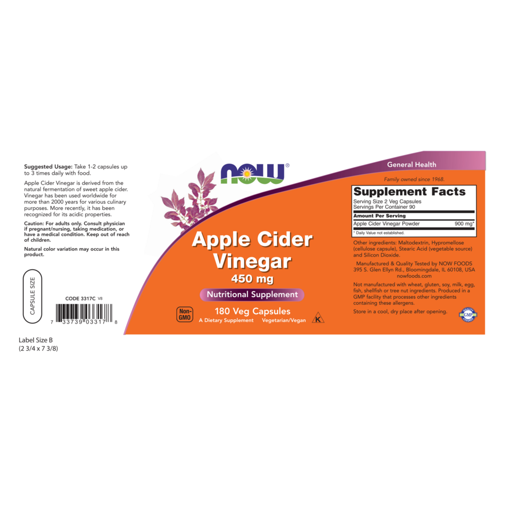 Product image for Apple Cider Vinegar 450mg.