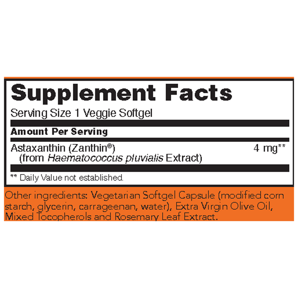 Product image for Astaxanthin 4mg Veggie Softgel.