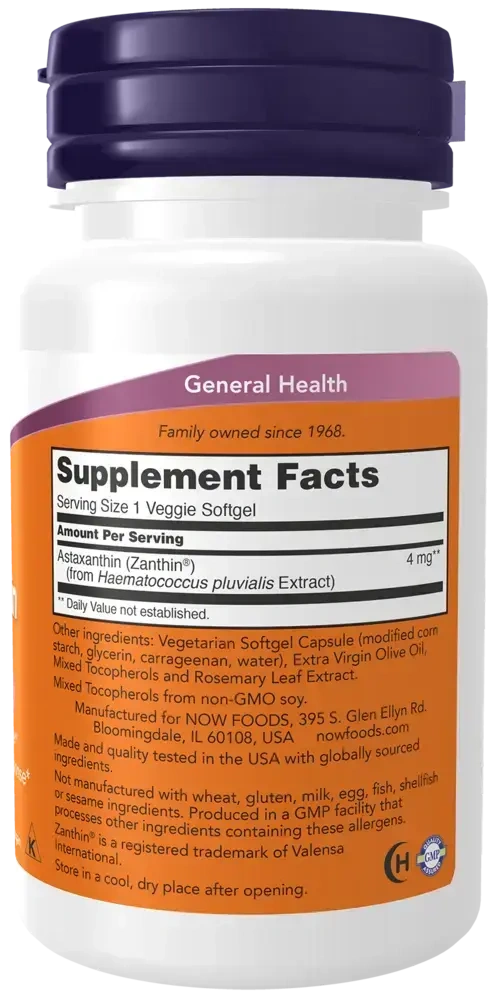 Product image for Astaxanthin 4mg Veggie Softgel.