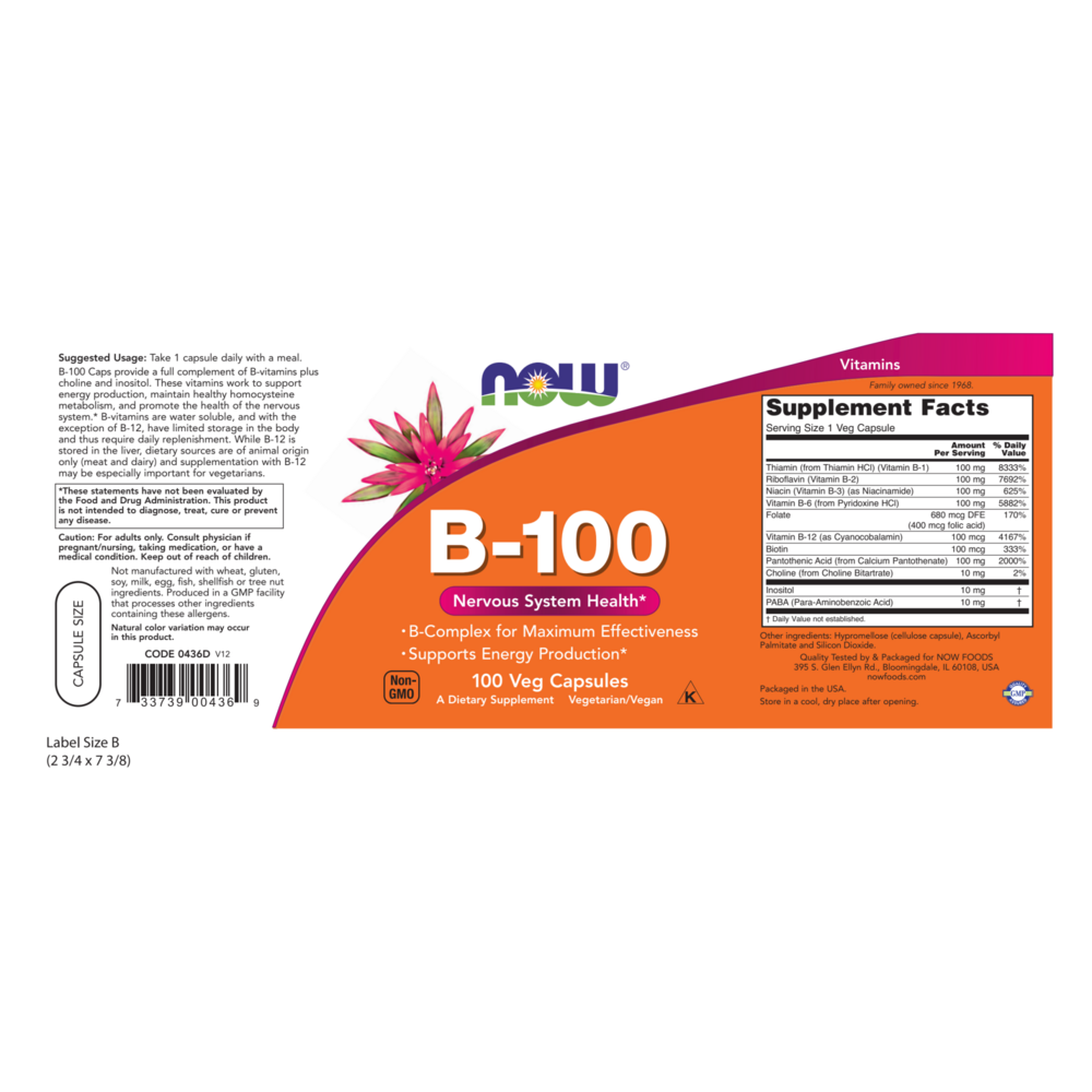 Product image for Vitamin B-100.