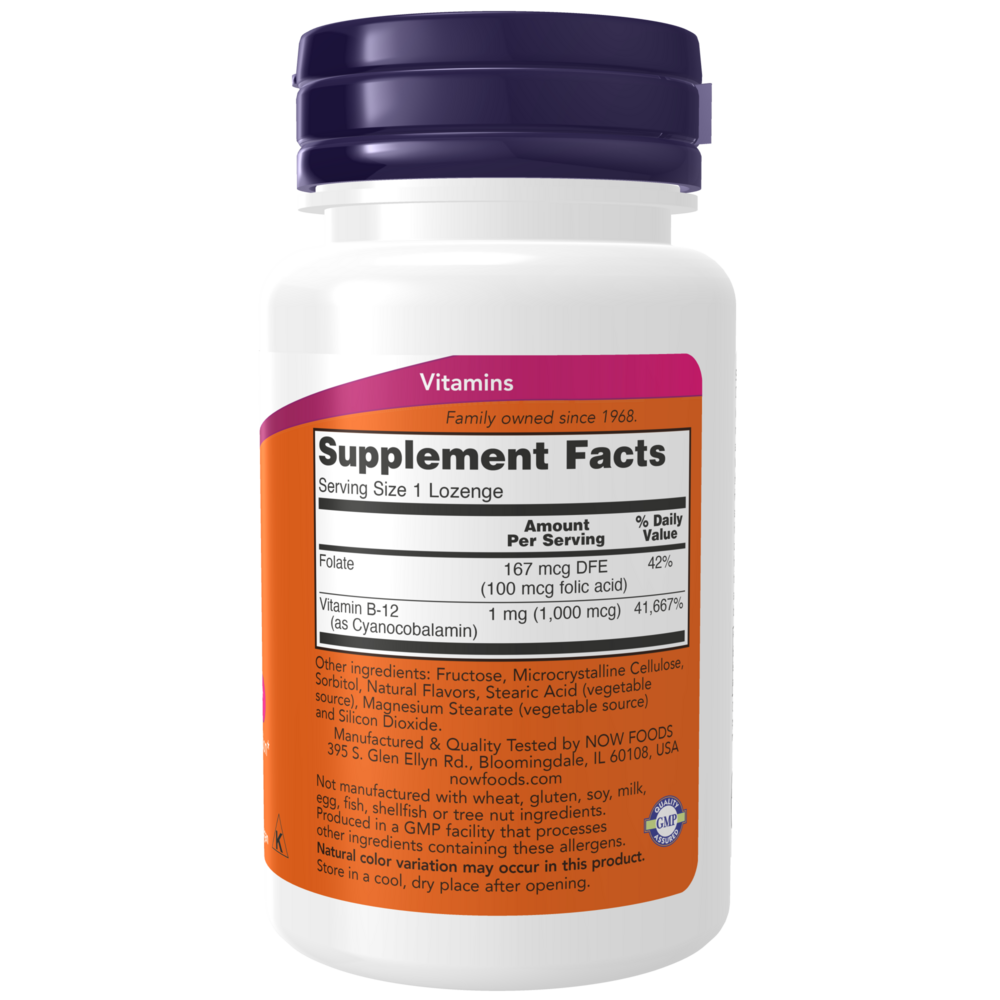 Product image for Vitamin B-12 (1000mcg) w&#x2F;Folic Acid Chewable.
