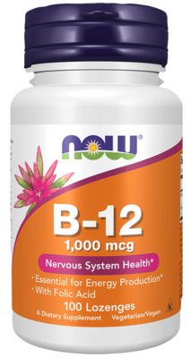 Vitamin B-12 (1000mcg) w/Folic Acid Chewable 100 lozenges