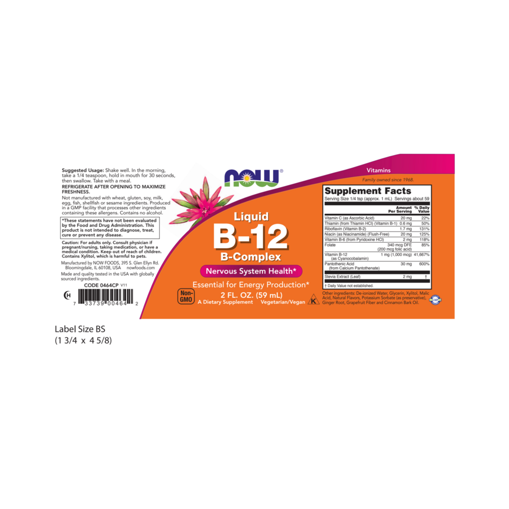 Product image for Vitamin B-12 Complex Liquid.