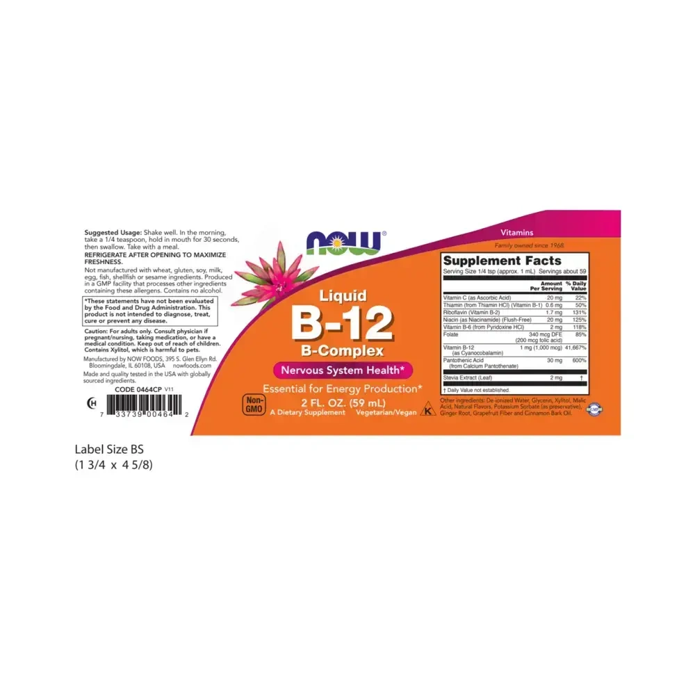 Product image for Vitamin B-12 Complex Liquid.