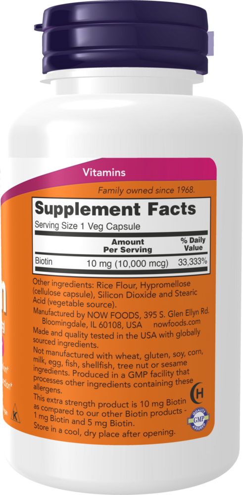 Product image for Biotin 10mg (10,000mcg).