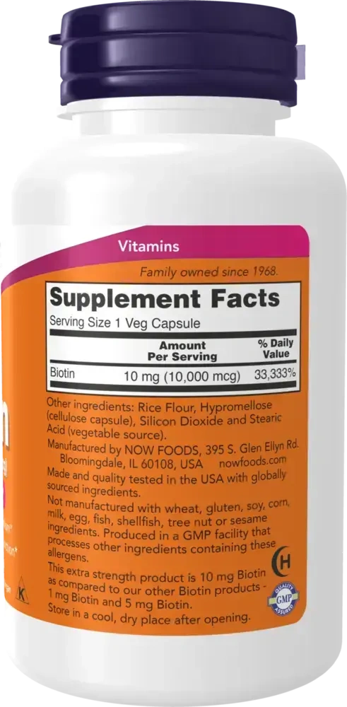Product image for Biotin 10mg (10,000mcg).