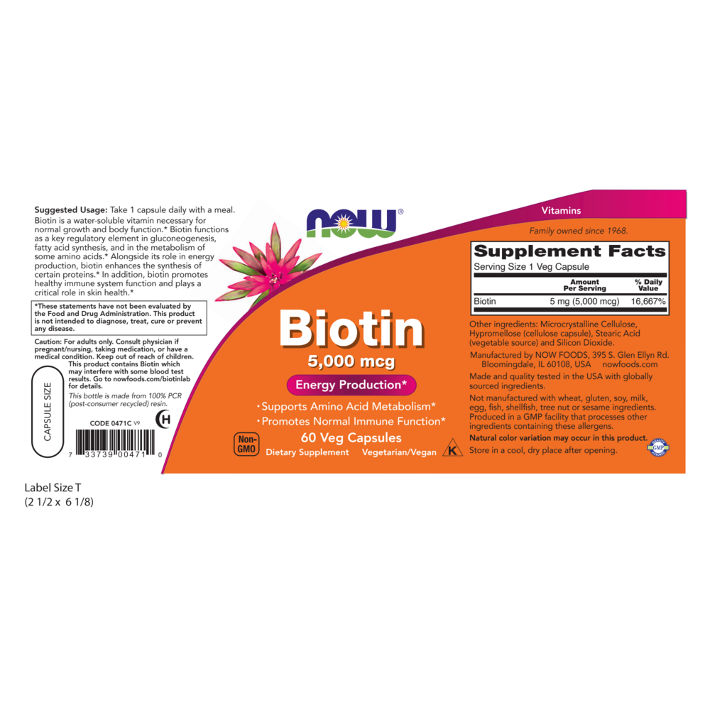 Product image for Biotin 5000mcg.