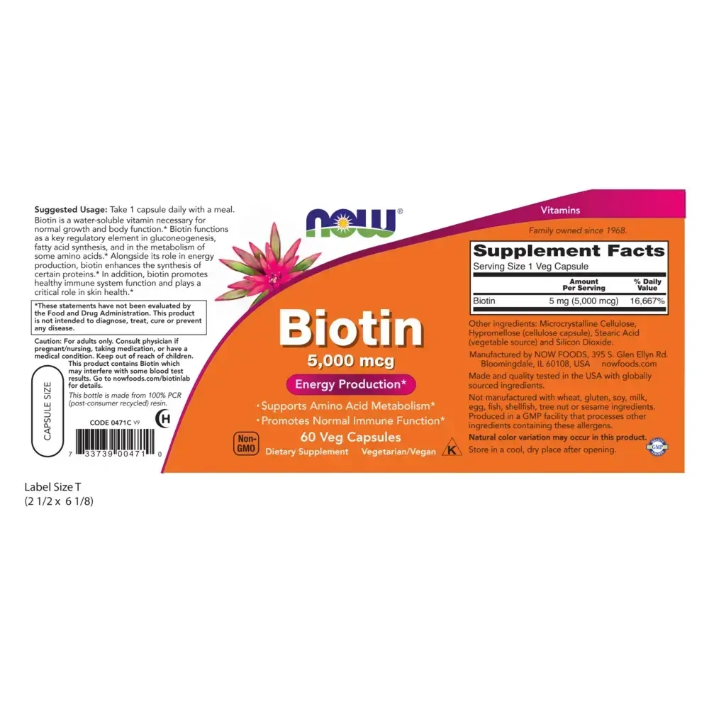 Product image for Biotin 5000mcg.