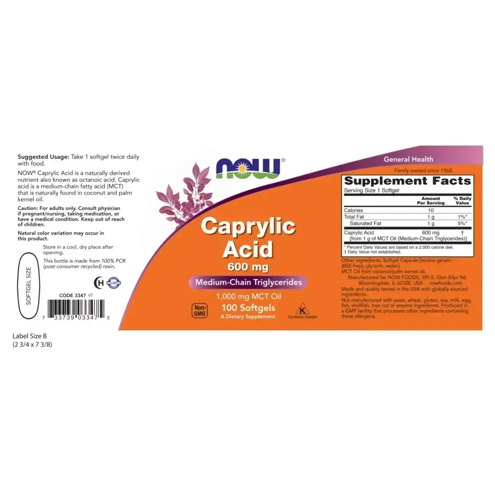 Product image for Caprylic Acid 600mg.