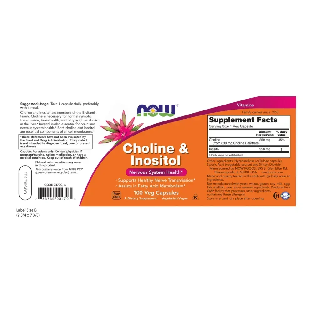 Product image for Choline &amp; Inositol 500mg.