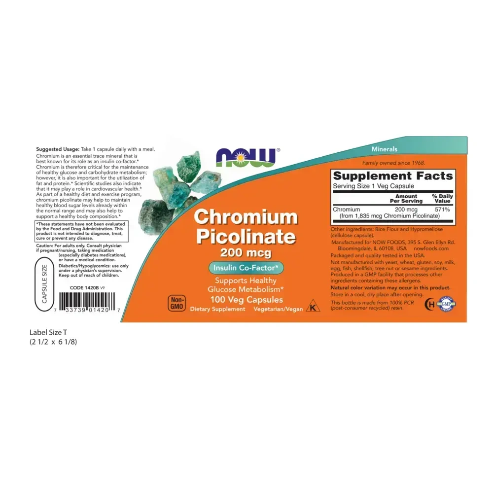 Product image for Chromium Picolinate 200mcg.