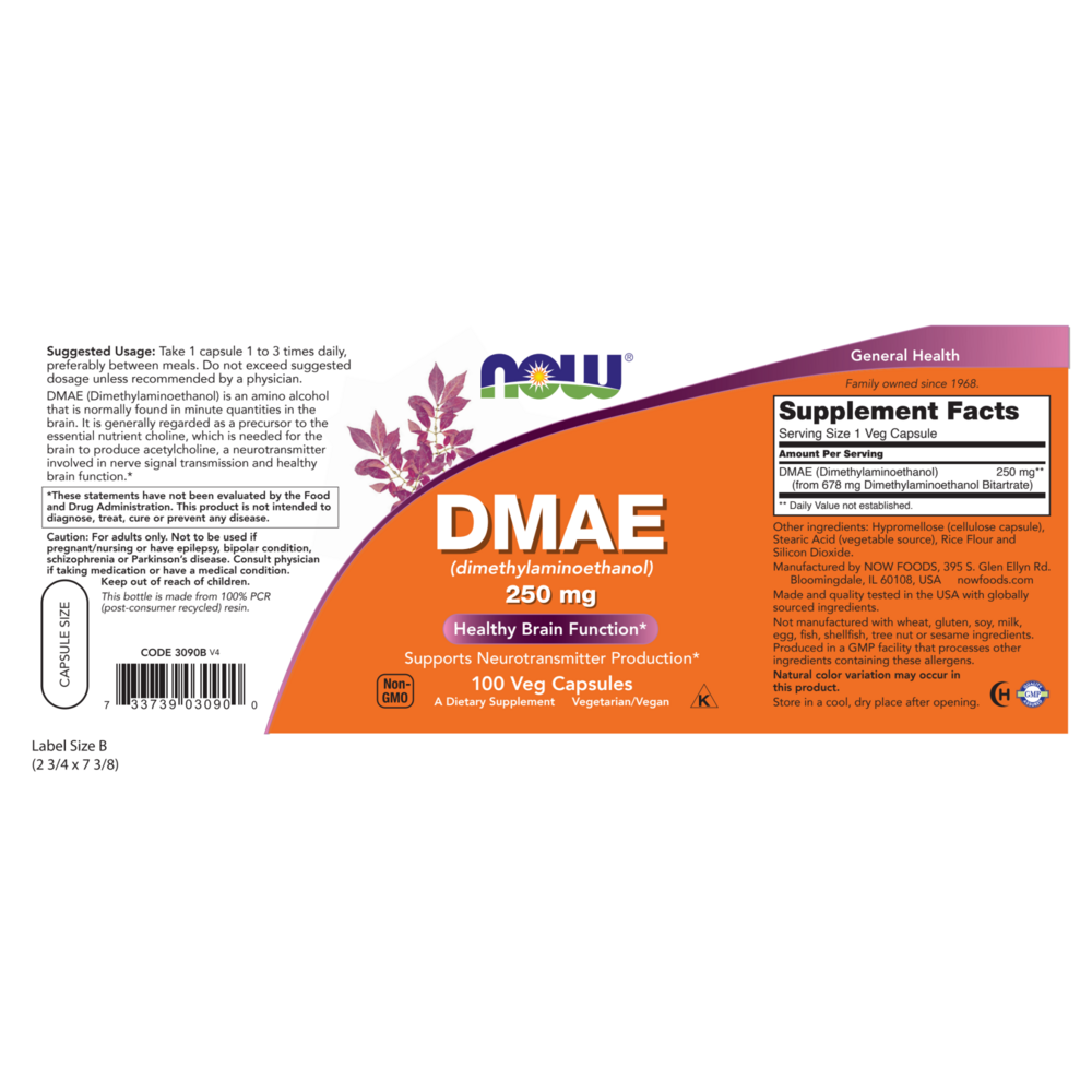 Product image for DMAE 250mg.