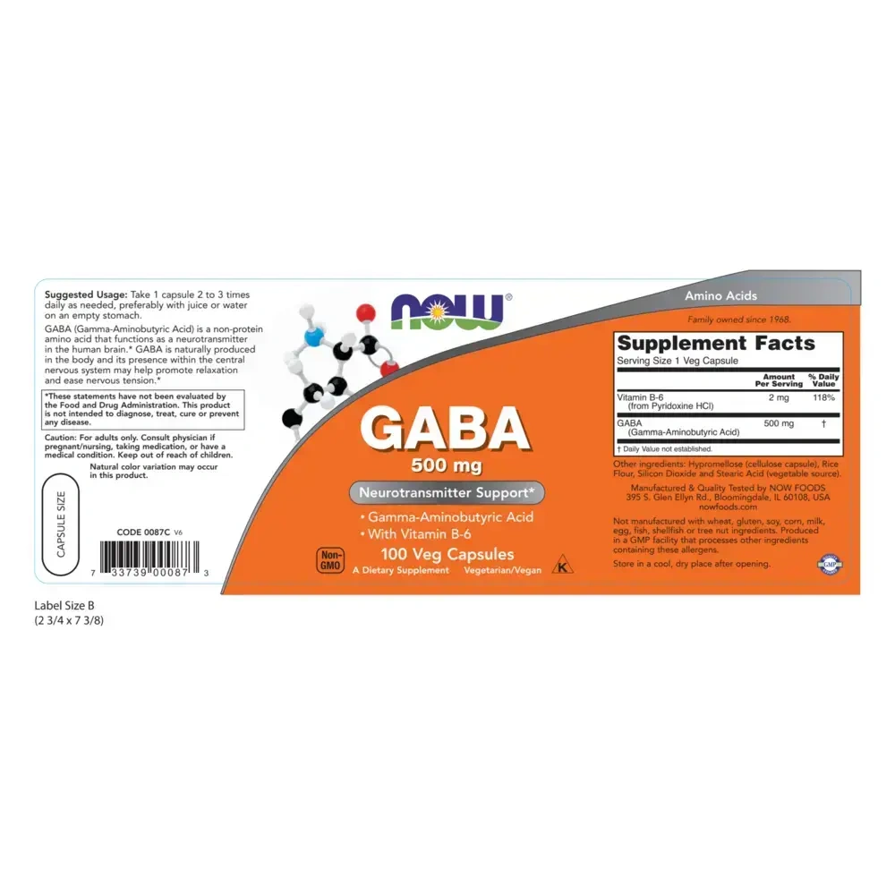 Product image for GABA 500mg.