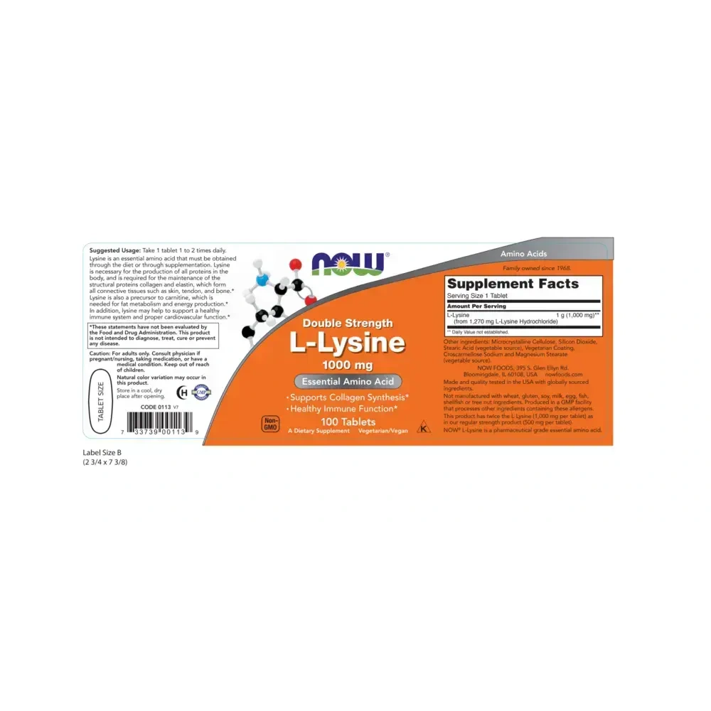 Product image for L-Lysine 1000mg.