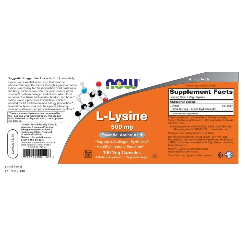 Product image for L-Lysine 500mg.