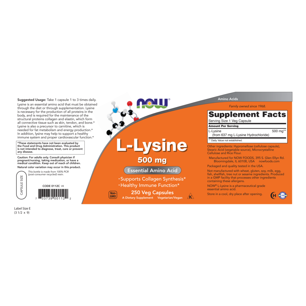 Product image for L-Lysine 500mg.