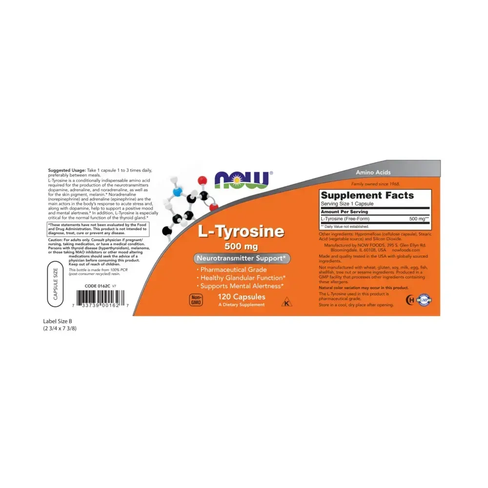 Product image for L-Tyrosine 500mg.