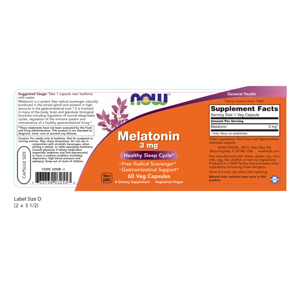 Product image for Melatonin 3mg.