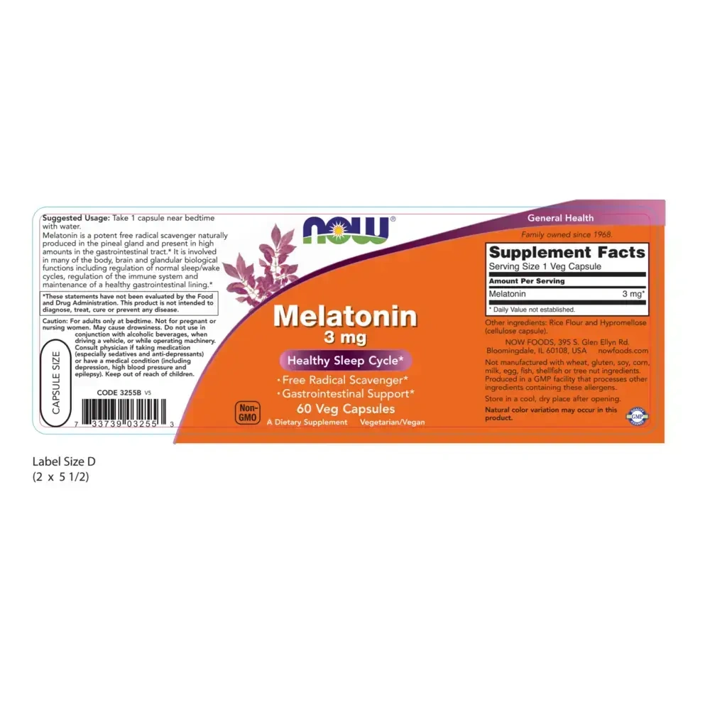 Product image for Melatonin 3mg.