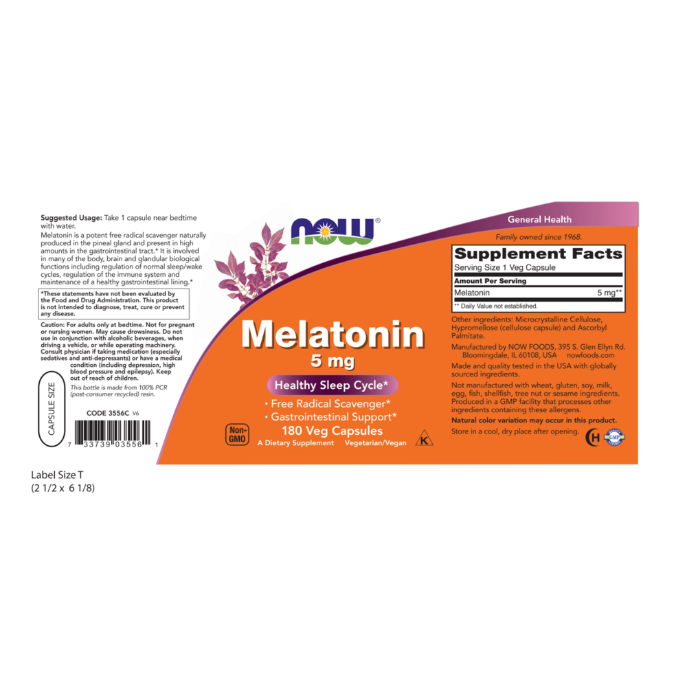 Product image for Melatonin 5mg.