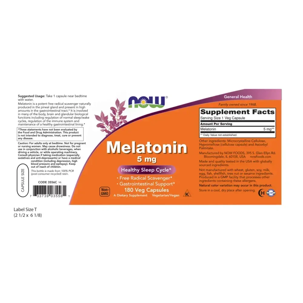Product image for Melatonin 5mg.