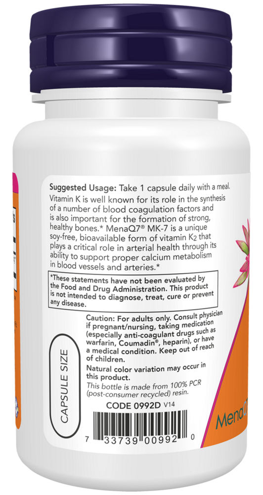 Product image for MK-7 Vitamin K-2 100mcg.