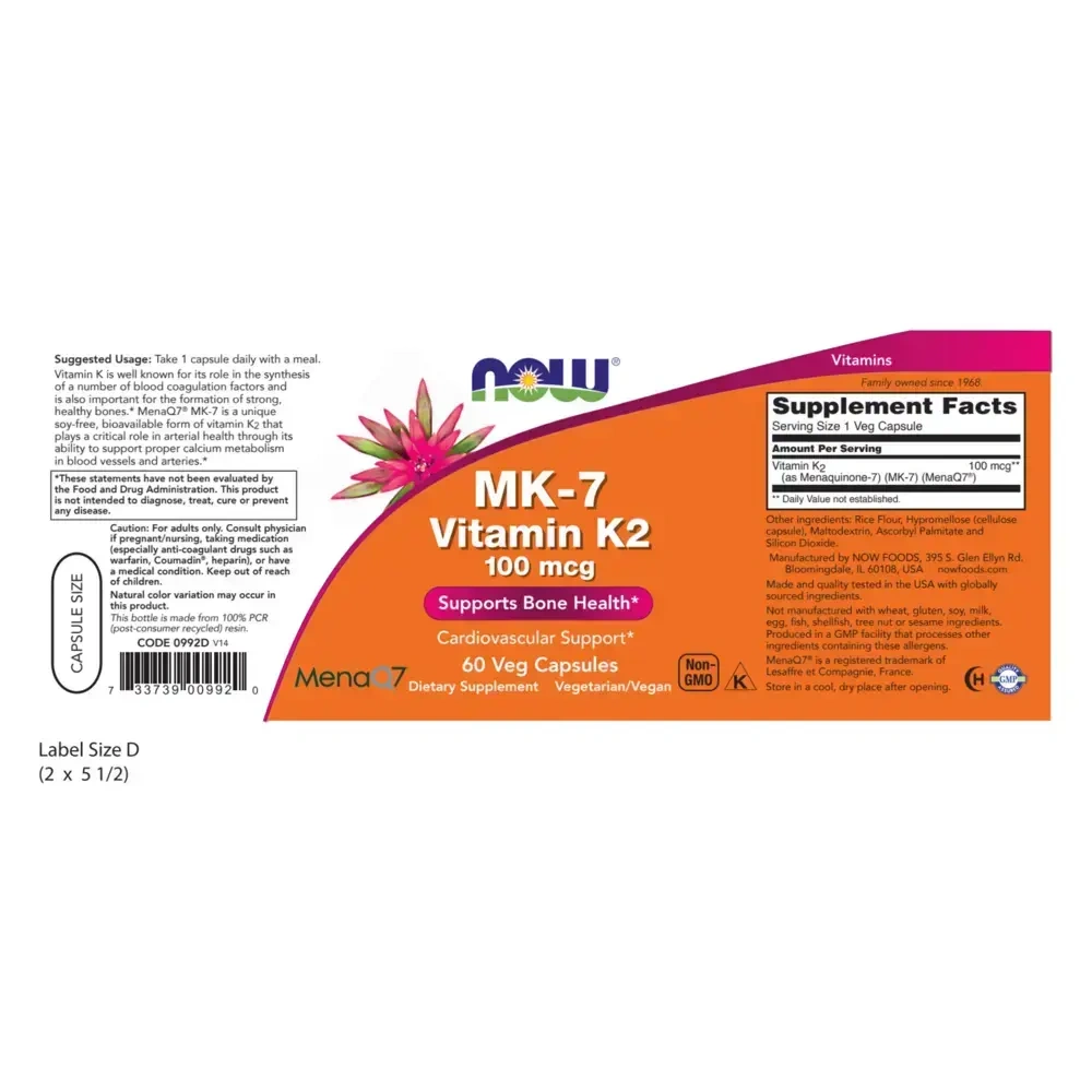 Product image for MK-7 Vitamin K-2 100mcg.