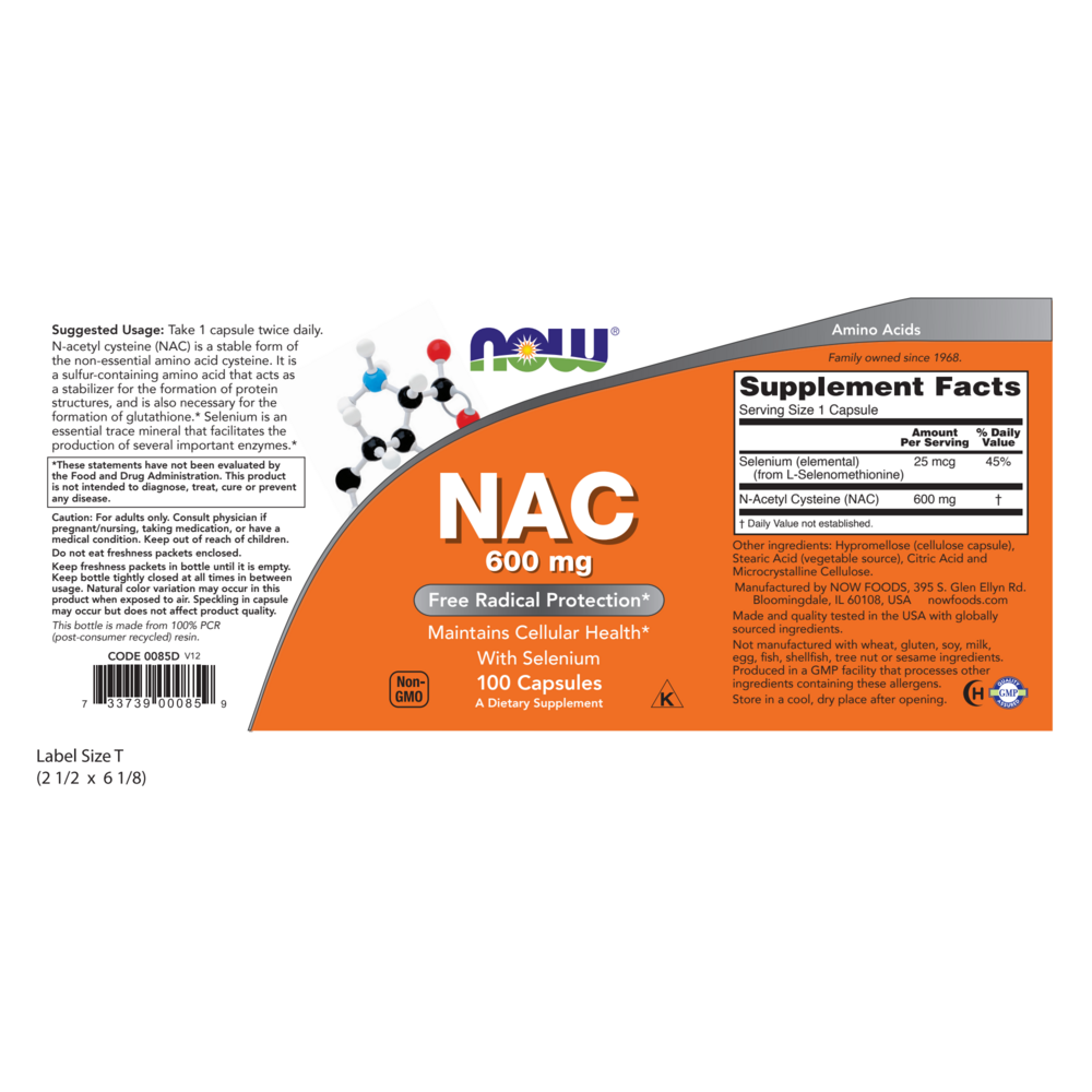 Product image for NAC 600mg with Selenium.