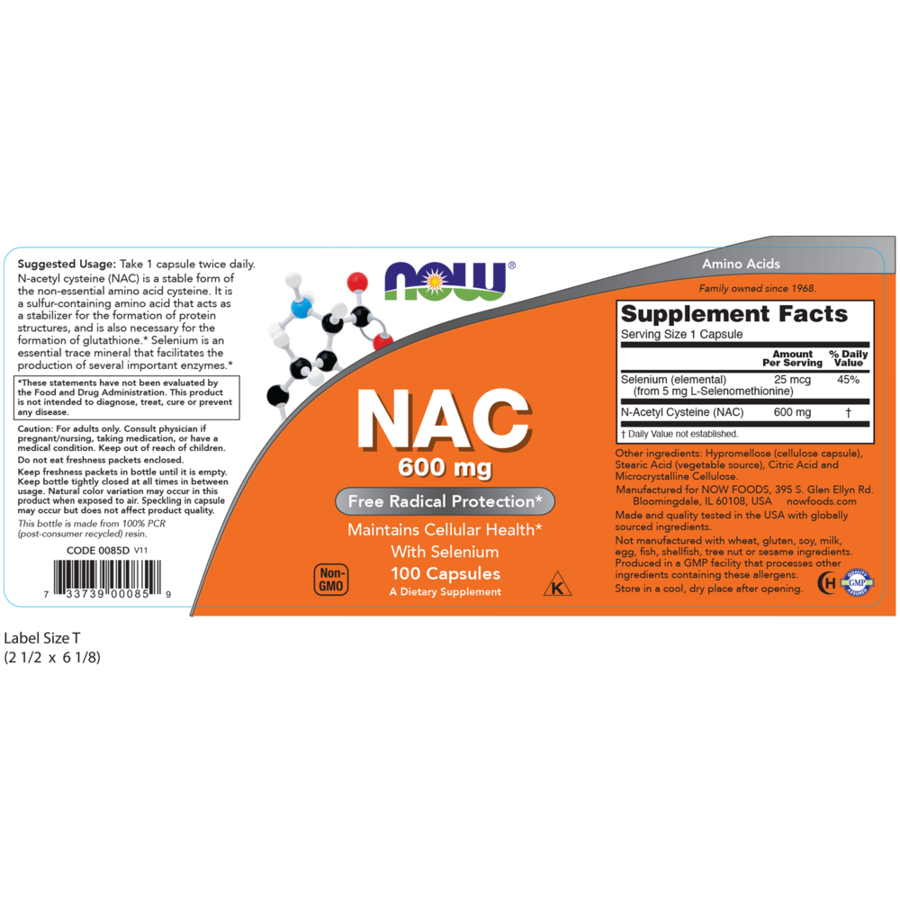 Product image for NAC 600mg with Selenium.