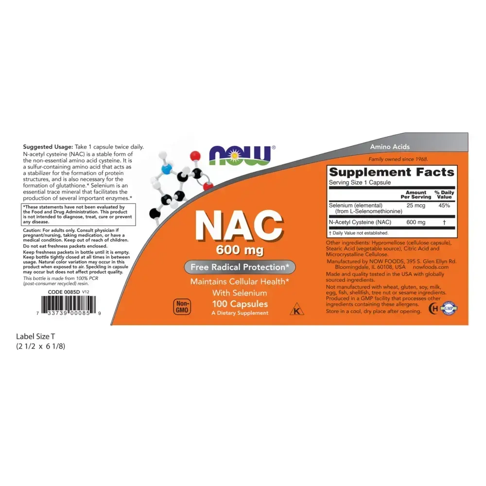 Product image for NAC 600mg with Selenium.