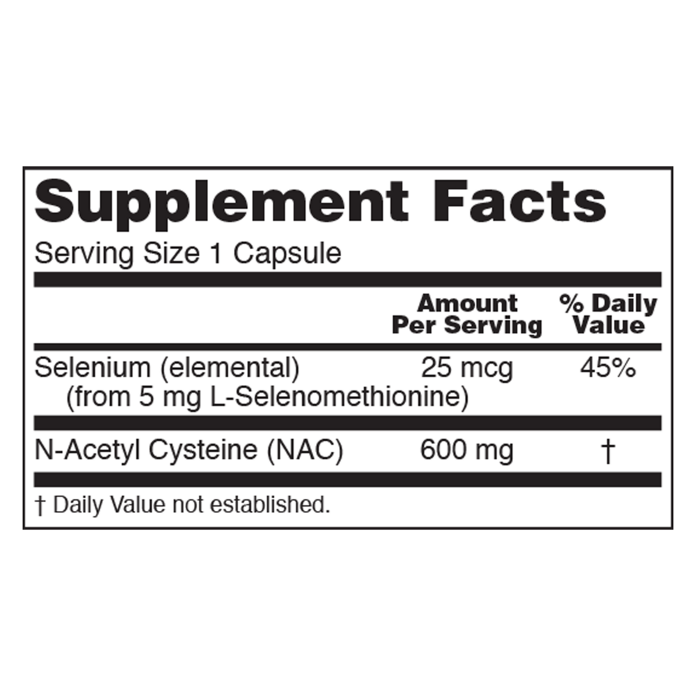 Product image for NAC 600mg with Selenium.