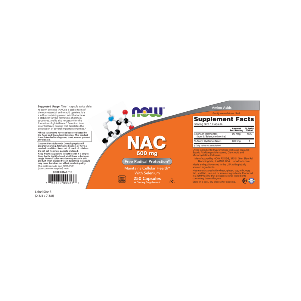 Product image for NAC 600mg with Selenium.