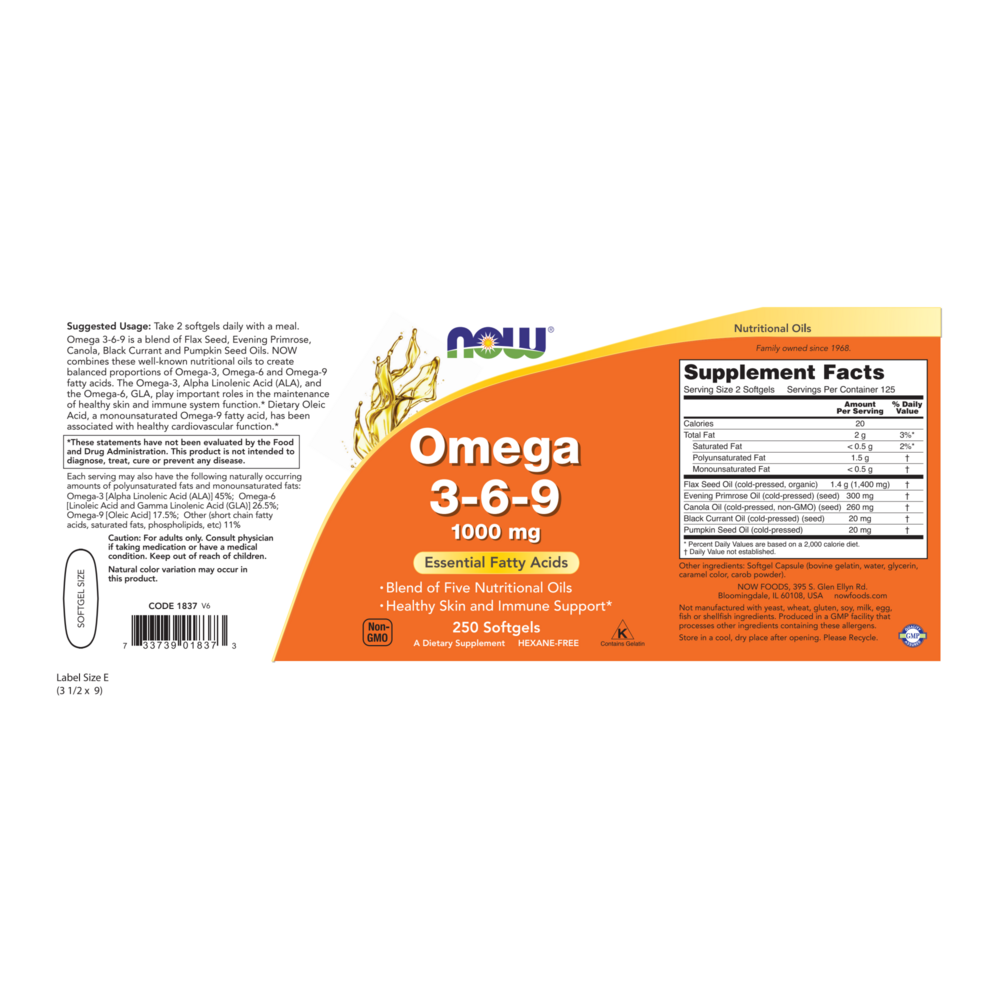 Product image for Omega 3-6-9 1000mg.