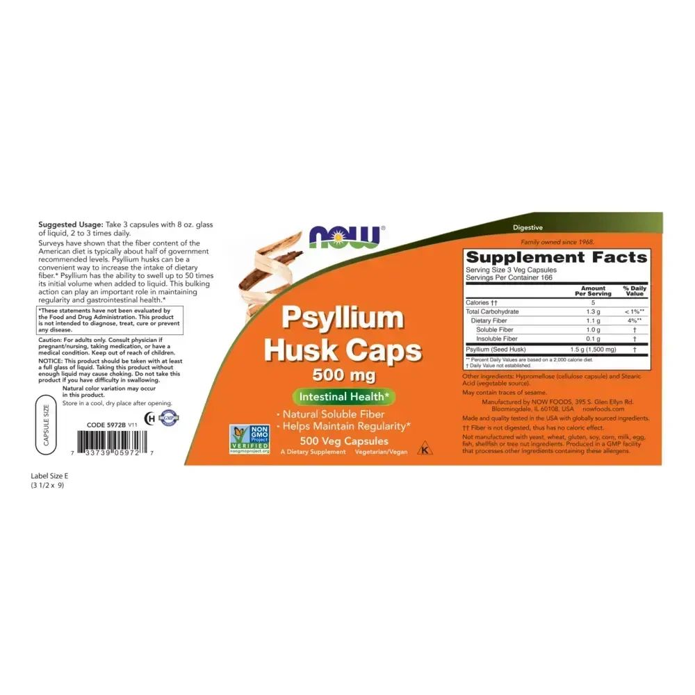 Product image for Psyllium Husk Caps.