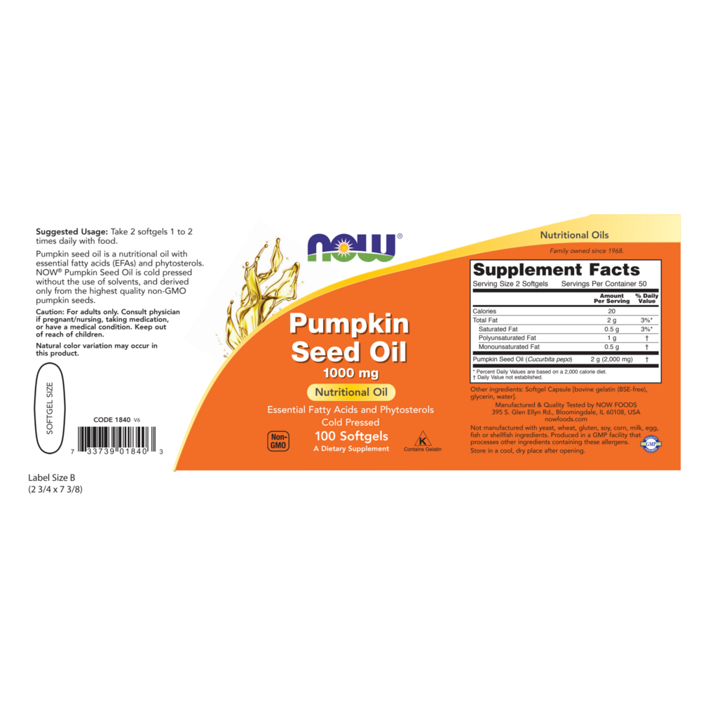 Product image for Pumpkin Seed Oil 1000mg.