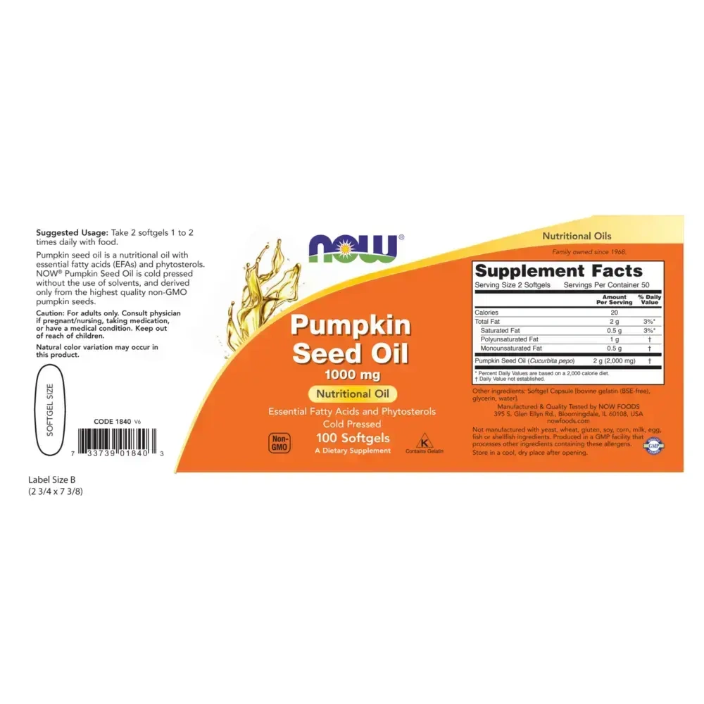 Product image for Pumpkin Seed Oil 1000mg.