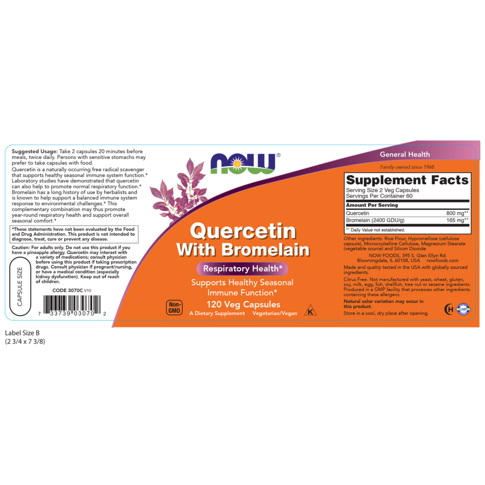 Product image for Quercetin w/Bromelain.
