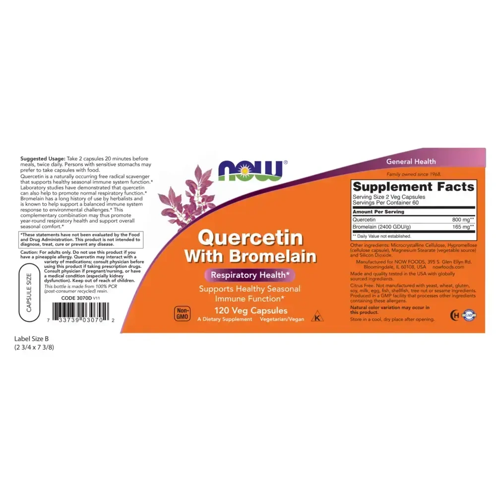 Product image for Quercetin w/Bromelain.
