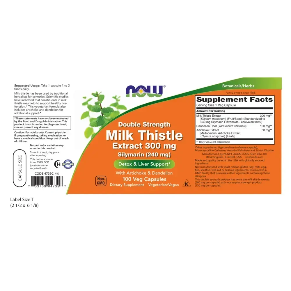 Product image for Double Strength Milk Thistle Extract 300mg.