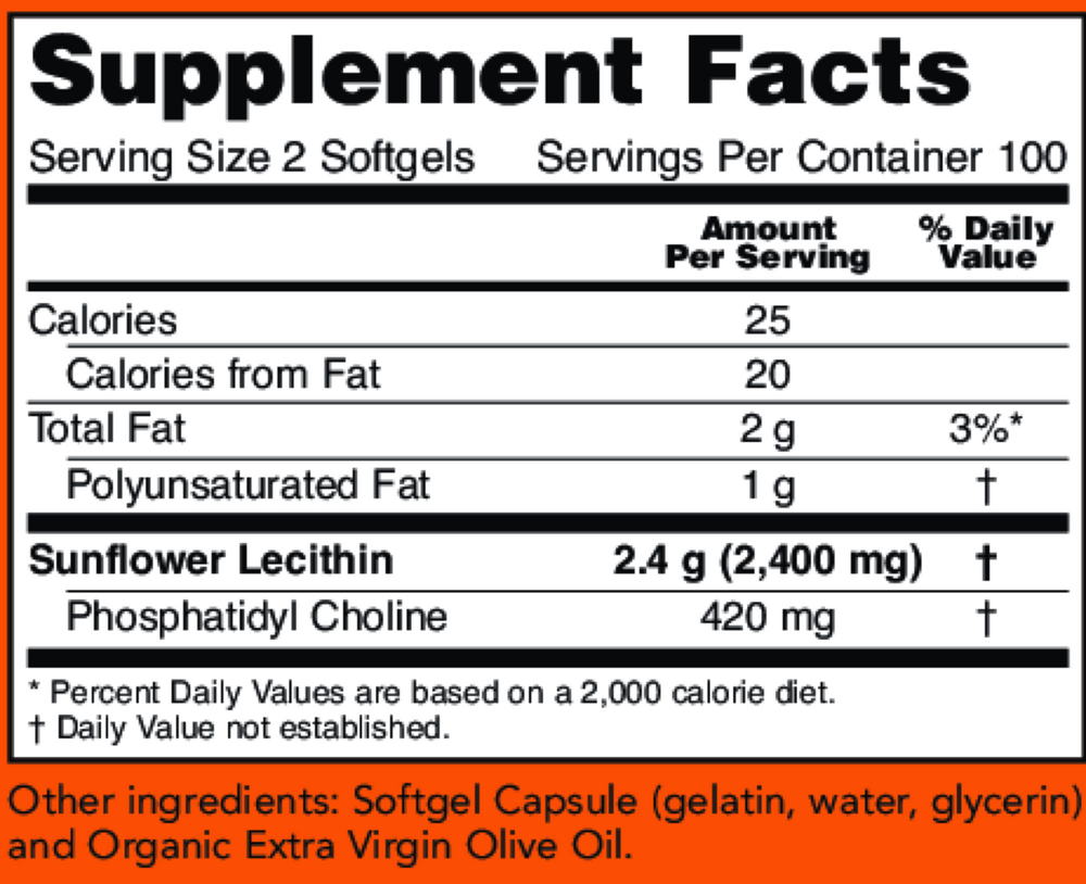 Product image for Sunflower Lecithin 1200mg.