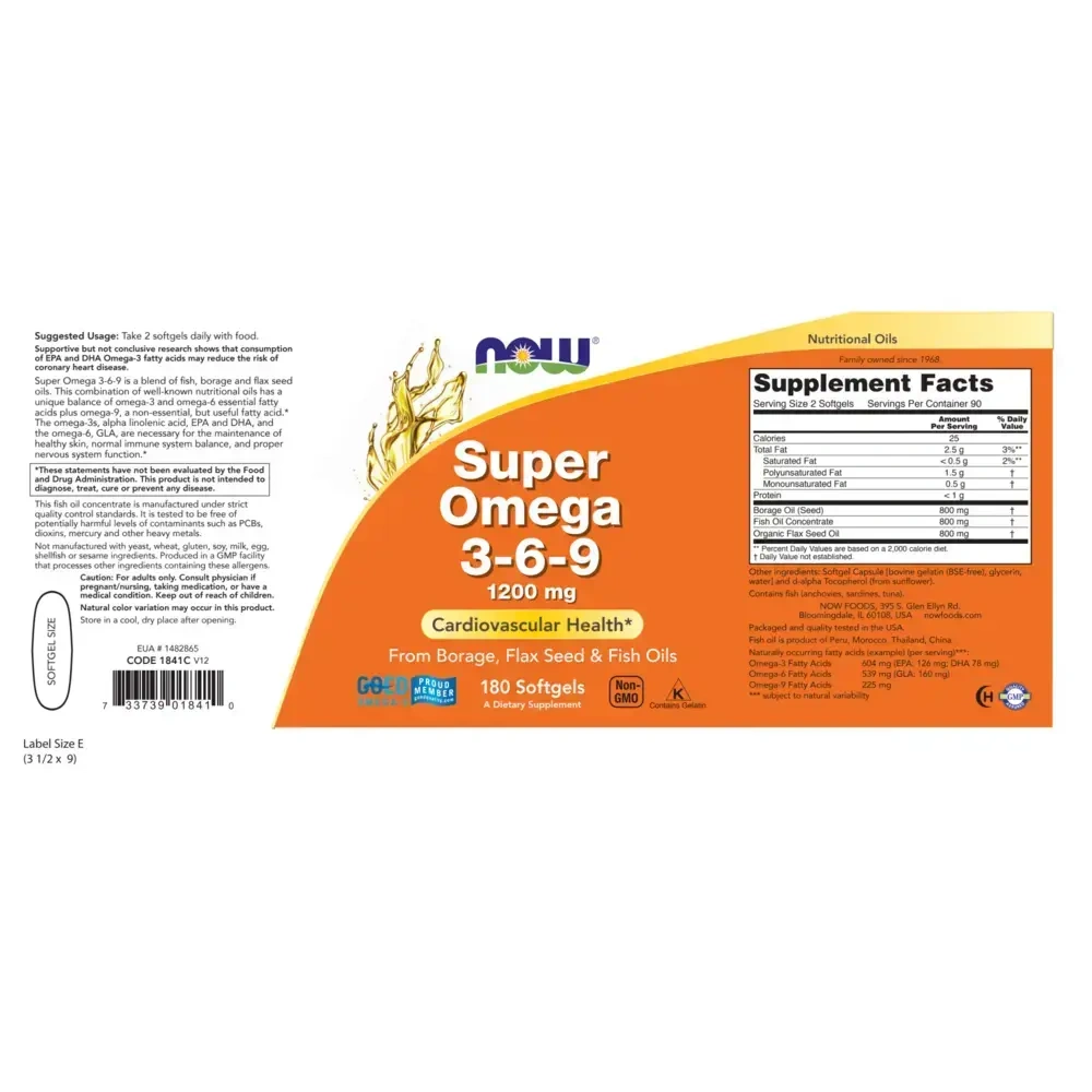 Product image for Super Omega 3-6-9 1200mg.